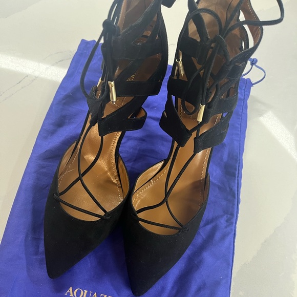 Aquazzura Black Suede Heels (Never Worn) - Picture 11 of 11